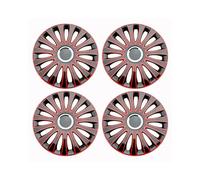 Enjoliveurs Enjoliveur Roue Universel pour Voiture R14 R15 R16 Pouces Remplacement pour Jante Pneu PP À Clipser sur SUV Et Camion Cap Roue Enjoliveur Auto(R15 Black Red)