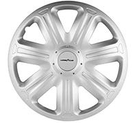 Enjoliveurs Goodyear Estoril Argent 14' - Lot De 4 Avec Anneaux De Serrage Extensibles