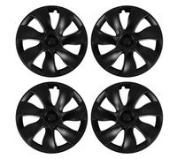 Enjoliveurs Noir 19 Pouces, 4 Pièces Capuchons de Centre de Roue Capuchon de Moyeu de Roue Noir Mat Entièrement Enveloppant Protecteur de Jante Garniture de Remplacement Haute