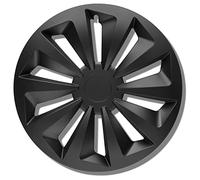 Enjoliveurs Noirs Mat 14 Pouces - Lot de 4 enjoliveurs de 13 à 16 Pouces - The Rock pour la Plupart des Marques de Voitures et Jantes en Acier - Enjoliveurs Noirs ou argentés