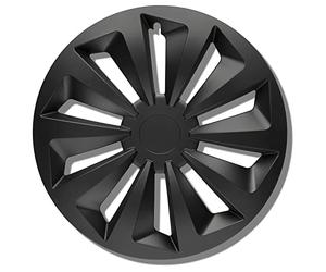 Enjoliveurs Noirs Mat 14 Pouces - Lot de 4 enjoliveurs de 13 à 16 Pouces - The Rock pour la Plupart des Marques de Voitures et Jantes en Acier - Enjoliveurs Noirs ou argentés