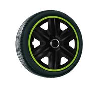 Enjoliveurs noirs/verts 16 pouces Fast Lux NRM 4x pieces