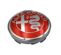 Enjoliveurs pour Auto Jantes pour Alfa Romeo Giulietta Spider GT Giulia Mito 147 156 159 166 Stelvio 60MM,Accessoire DéCoration pour VéHicules Enjoliveur Pneu Voiture,A Red and White
