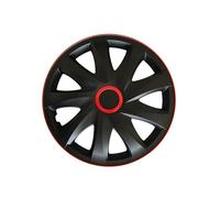 Enjoliveurs de roues 14" lot de 4 pièces noir rouge Kando RACE