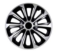4X Enjoliveurs 16" Pour Disques Argente / Noir Neuf Strong Lot De 4 Pcs