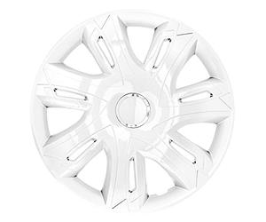 Enjoliveurs Supernova pour Jantes en Acier Ensemble de 4 Couvre-Roues pour Voiture Convient à la Plupart des Marques et Jantes Plastique ABS Blanc, 35,56 cm
