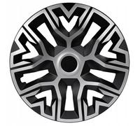 NRM The Best Silver/Black - Lot de 4 enjoliveurs pour jantes en acier, 14", couleur: Argent/Noir