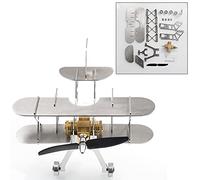 ENJOMOR - Kit de construction d'avion en métal - Moteur Stirling - Mécanisme à piston libre - Affichage technique STEM précis pour bureau, laboratoire, étude et amateurs de technologie - Cadeau pour