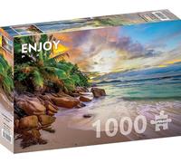 ENJOY-2102 Seychelles Beach at Sunset Puzzle 1000 pièces