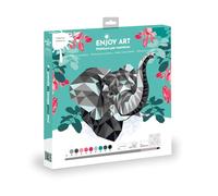 ENJOYART Kit de Peinture par Numéro, Acrylique, Eléphant, 30 x 30 cm