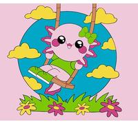 ENJOY ART - Peinture par Numéros 20x20cm Coffret Junior Kawaii Set 3 Axolotl et Dragon