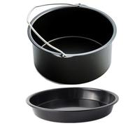 Enjoy Cooking Lot de 2 accessoires pour friteuse à air comprimé avec plaque à pizza antiadhésive et plateau à gâteau (22,9 cm)
