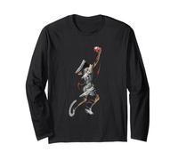 Enjoy Cool Basketball Slam Dunk Illustration Graphic Designs Manche Longue