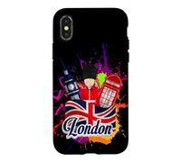 Enjoy Cool Colorful London UK Tee Shirts, London Landmarks Coque pour iPhone X/XS