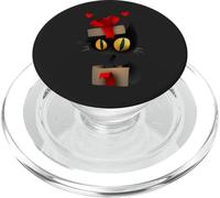 Enjoy Cool Funny Christmas Black Cat in Gift Box Graphic Fun PopSockets PopGrip pour MagSafe