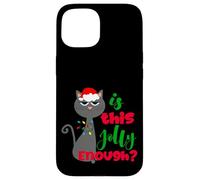 Enjoy Cool Funny Christmas Jolly Cat Novelty Graphic Design Coque pour iPhone 15