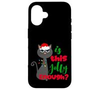 Enjoy Cool Funny Christmas Jolly Cat Novelty Graphic Design Coque pour iPhone 16