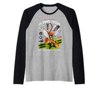 Enjoy Cool Funny Tiger Flying Cartoon, Wild Tiger Graphic Manche Raglan