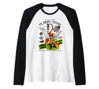 Enjoy Cool Funny Tiger Flying Cartoon, Wild Tiger Graphic Manche Raglan