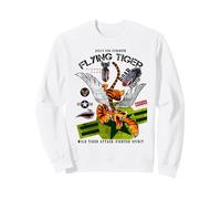 Enjoy Cool Funny Tiger Flying Cartoon, Wild Tiger Graphic Sweatshirt