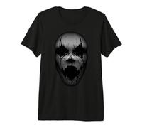 Enjoy Cool Scary Nightmare Halloween Black Zombie Face Mask T-Shirt Haut de Gamme