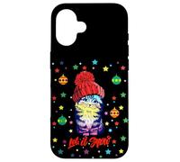 Enjoy Cute Colorful Christmas Cat Let's Snow Graphic Fun Coque pour iPhone 16