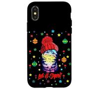 Enjoy Cute Colorful Christmas Cat Let's Snow Graphic Fun Coque pour iPhone X/XS