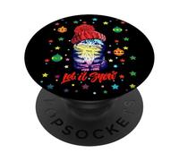 Enjoy Cute Colorful Christmas Cat Let's Snow Graphic Fun PopSockets PopGrip Adhésif
