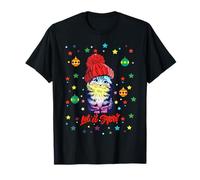 Enjoy Cute Colorful Christmas Cat Let's Snow Graphic Fun T-Shirt