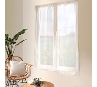 Enjoy Home 2 voiles à Passants Base Droite 70 x 160 cm LUTHEO Coloris Blanc