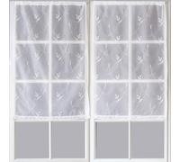 Enjoy Home 2 voiles Base Droite 60 x 90 cm EPITHEO Voile brodé Coloris Blanc