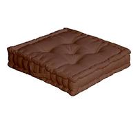 Enjoy Home Coussin de Sol avec poignée 50 x 50 x 10 Chocolat Coton