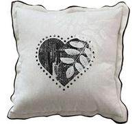 Enjoy Home - Coussin imprimé cœurs Epicéa - 40 x 40 cm - Beige - Epicéa Beige G