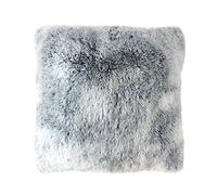 Enjoy Home - Coussin Ours - Effet Fourrure - 100% Polyester - Non déhoussable - 40x40cm - Coloris Blanc/Gris