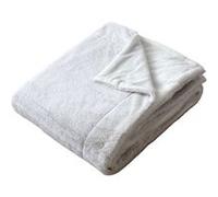 - Couverture AZURA effet fourrure 2 tons et flanelle - 220 x 180 cm - Blanc - AZURA