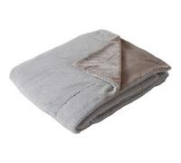 - Couverture AZURA effet fourrure 2 tons et flanelle - 220 x 180 cm - Gris - AZURA