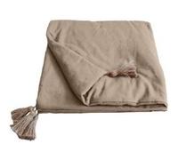 Enjoy Home - Edredon en coton avec pompons 190x90cm - Naturel - Panama Marron