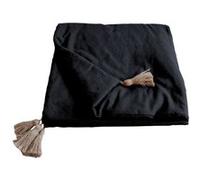 Enjoy Home - Edredon en coton avec pompons 190x90cm - Noir - Panama Noir G