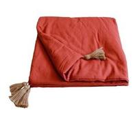 Enjoy Home - Edredon en coton avec pompons 190x90cm - Orange terre cuite - Panama Orange G