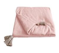 - Edredon en coton avec pompons 190x90cm - Vieux rose - Panama