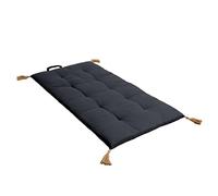 Enjoy Home - Futon Panama - Repliable - 4 Pompons Jute -Tissu 100% Coton certifié Oeko-TEX - 60x120cm - Epaisseur de 4.5cm - Coloris Gris foncé