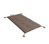 Enjoy Home - Futon Panama - Repliable - 4 Pompons Jute - Tissu 100% Coton certifié Oeko-TEX - 60x120cm - Epaisseur de 4.5cm - Coloris Vison