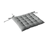 Enjoy Home, Galette de Chaise piquée, Gris, carré 38x38cm, 100% Coton, Attache par Nouettes, Idéal pour Une Assise Confortable, Collection Panama