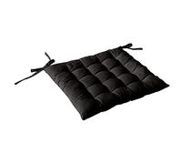 Enjoy Home, Galette de Chaise piquée, Noir, carré 38x38cm, 100% Coton, Attache par Nouettes, Idéal pour Une Assise Confortable, Collection Panama