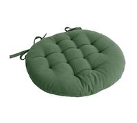 Enjoy Home, Galette de Chaise piquée, Ronde 38cm, Vert Argile, 100% Coton, Attache par Nouettes, Idéal pour Une Assise Confortable, Collection Panama