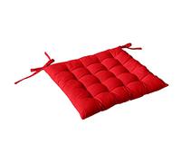 Enjoy Home, Galette de Chaise piquée, Rouge, carré 38x38cm, 100% Coton, Attache par Nouettes, Idéal pour Une Assise Confortable, Collection Panama