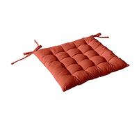 Enjoy Home, Galette de Chaise piquée, Terre Cuite, carré 38x38cm, 100% Coton, Attache par Nouettes, Idéal pour Une Assise Confortable, Collection Panama