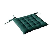 Enjoy Home, Galette de Chaise piquée, Vert Foncé, carré 38x38cm, 100% Coton, Attache par Nouettes, Idéal pour Une Assise Confortable, Collection Panama