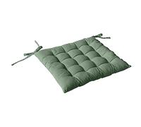 Enjoy Home, Galette de Chaise piquée, Vert Argile, carré 38x38cm, 100% Coton, Attache par Nouettes, Idéal pour Une Assise Confortable, Collection Panama