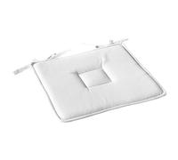 Enjoy Home, Galette de Chaise Plate, Blanc, carré 40x40cm, 100% Coton, Attache par Nouettes, Idéal pour Une Assise Confortable, Collection Panama